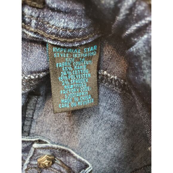 Imperial Star Jegging Jeans Girls Size 14 Blue Denim Cotton Beaded Straight Leg‎ - Picture 7 of 8